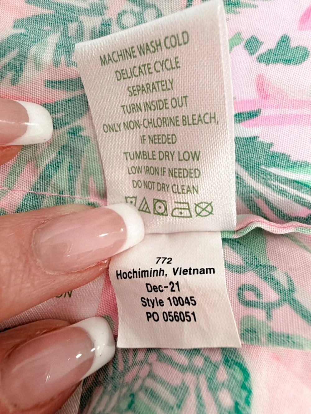 Lilly Pulitzer Pink Green Palm Chinoiserie Top Size XL